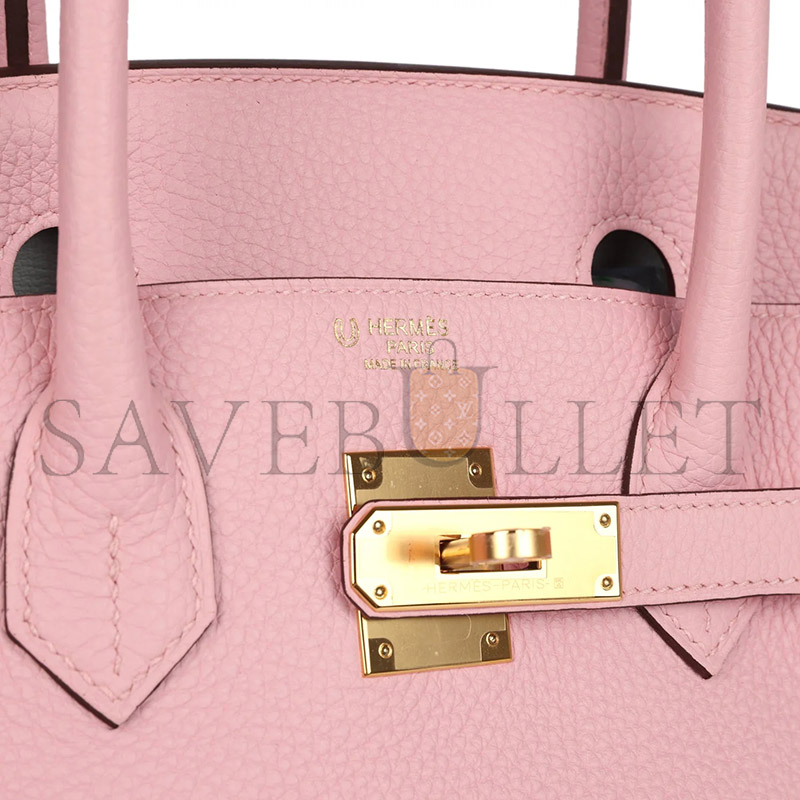 HERMÈS MASTER BIRKIN 30 ROSE SAKURA VERSO CLEMENCE GOLD HARDWARE (30*22*16cm) 